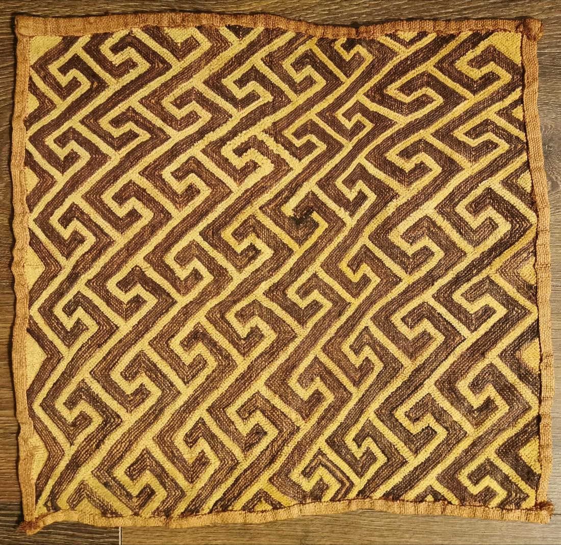 Kuba Cloth 201: Title: Kuba Cloth 201 Size: 17.5 x 17.5 inches, 44.5 x 44.5 cm. Description:Kuba cloth from a published and renowned collection. The Sam Hilu Collection of Kuba Textiles was published by Schiffer Book