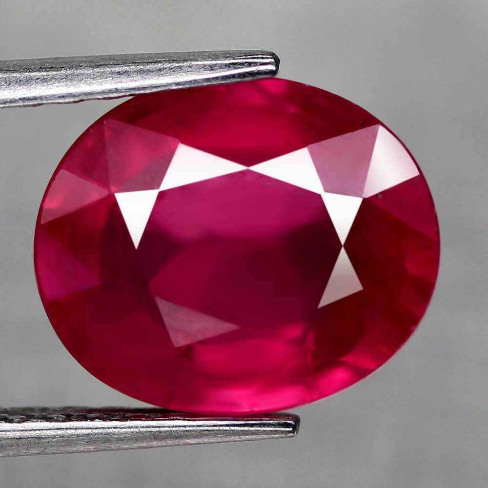 Oval Facet Pinkish Red Color Ruby (1 of 3)