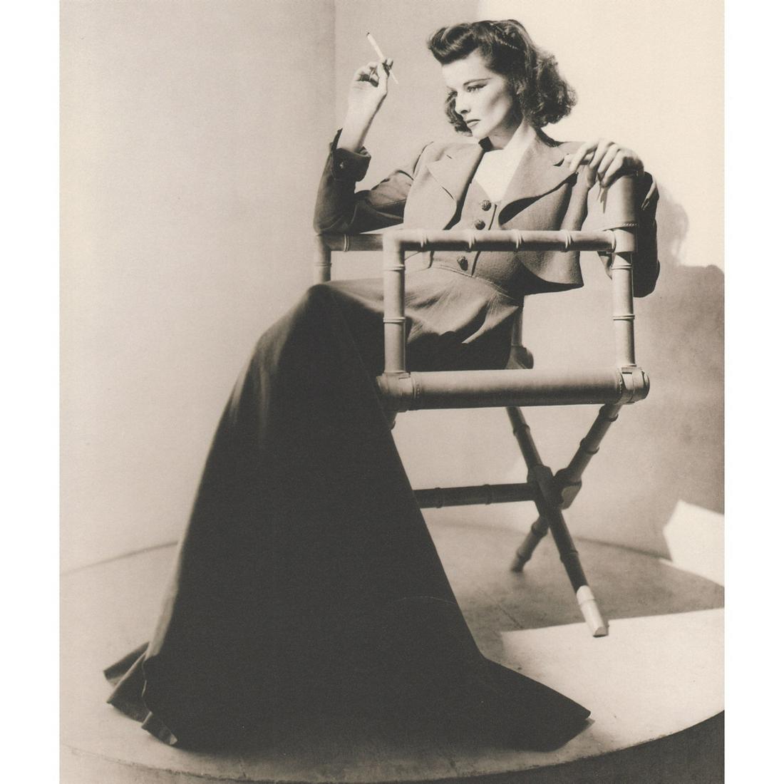 GEORGE HOYNINGEN-HUENE - Katharine Hepburn, 1940: Artist: GEORGE HOYNINGEN-HUENE Print Title: Katharine Hepburn, 1940 Medium: Photo-lithograph Printing Date: 1990's Printed in USA Image Size approx: 7 x 6 inches George Hoyningen-Huene (1900-1968) wa