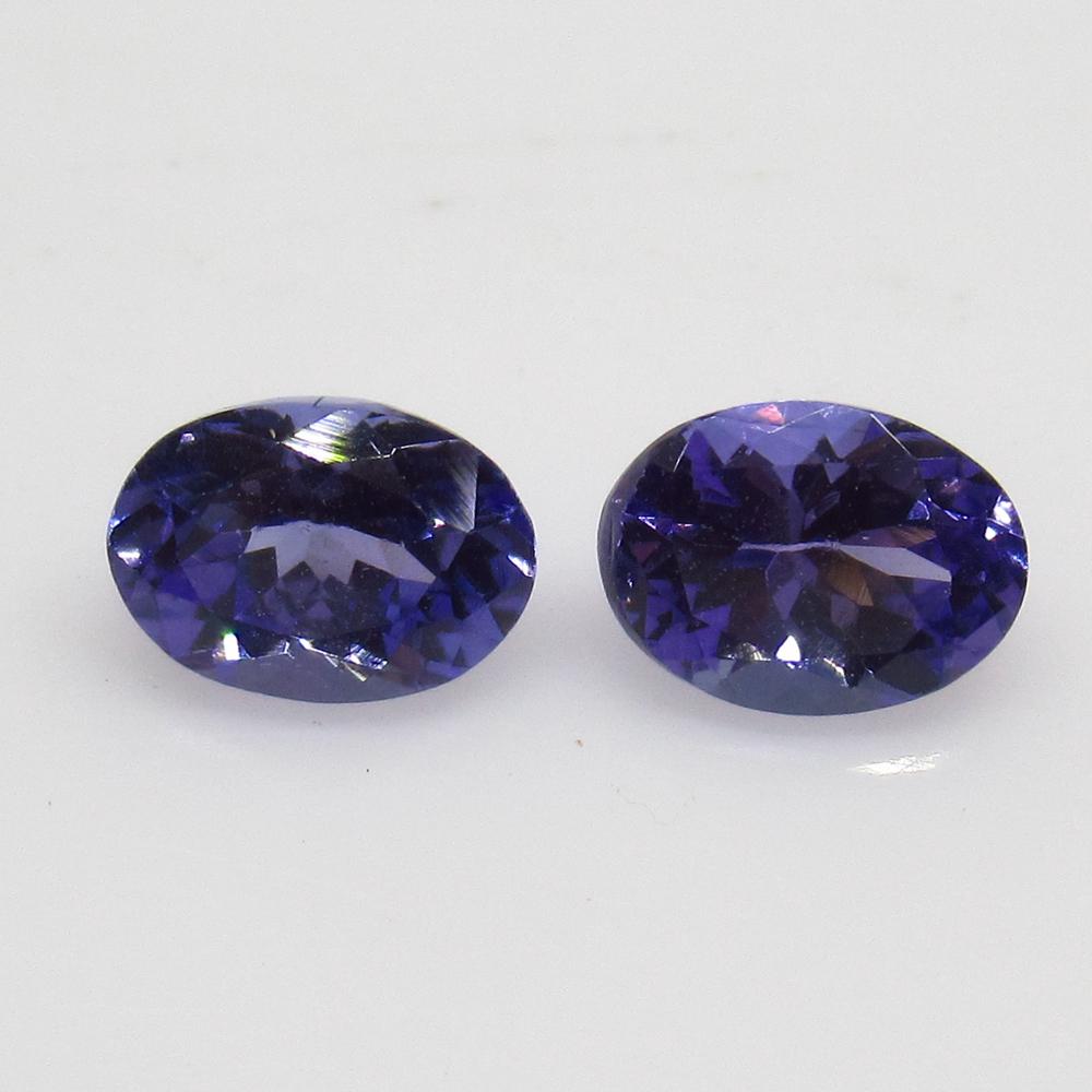 1.82 Ct Natural Tanzanite Oval Pair (1 of 2)