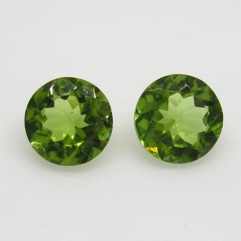 2.51 Ct Natural Pakistan Peridot Round Pair (1 of 2)