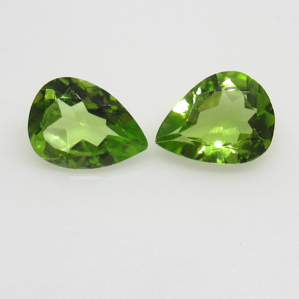 2.01 Ct Natural Pakistan Peridot Pear Pair (1 of 2)