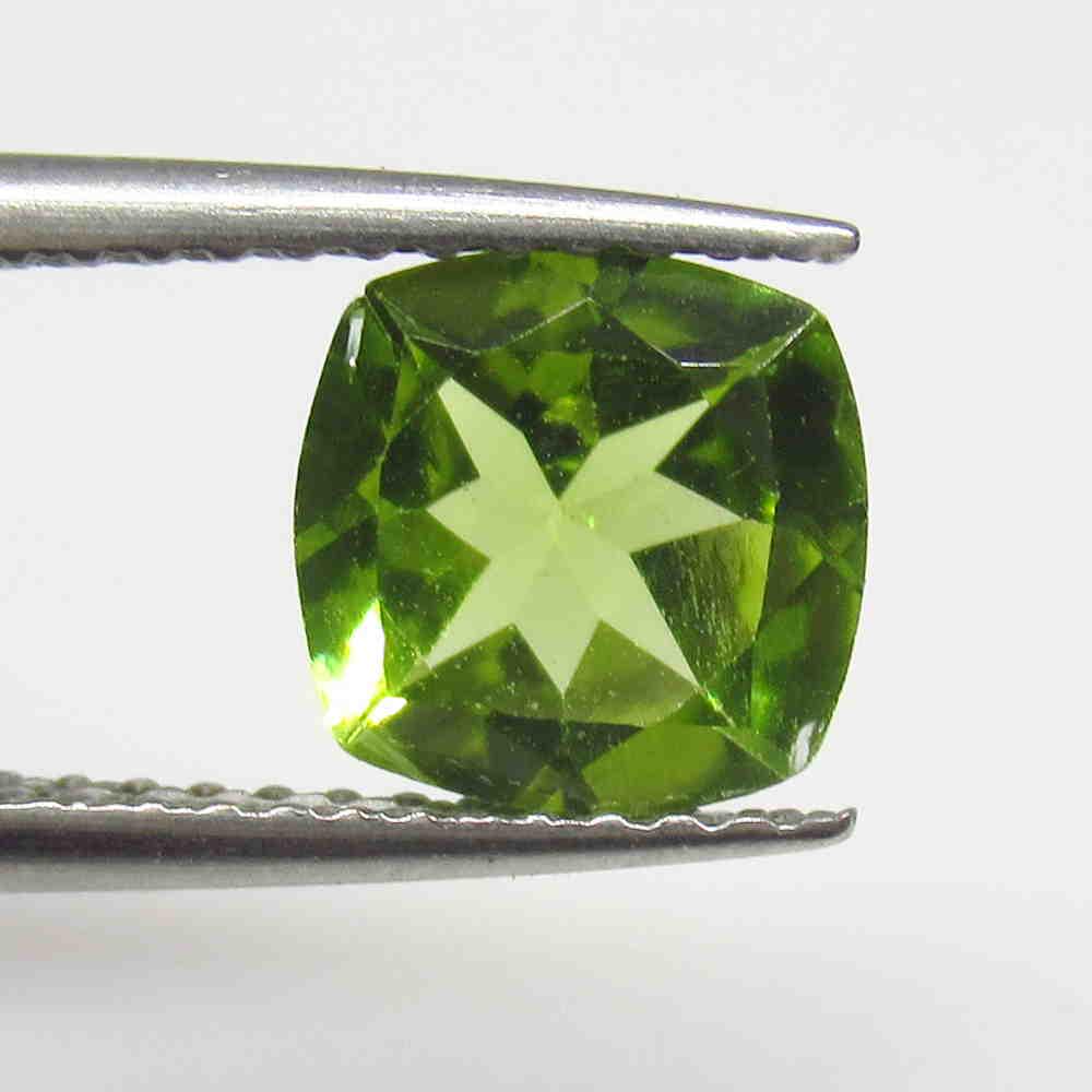 1.30 Ctw Natural Pakistan Peridot Cushion Cut: No Reserve! Title: 1.30 Ctw Natural Pakistan Peridot Cushion Cut Stone Clarity: VVS Gemstone: Peridot Carat Weight: 1.3 Size/ Dimensions: 7.10 x 7.00 x 3.80 mm Top Class Luster / Excellent Cushion Cut