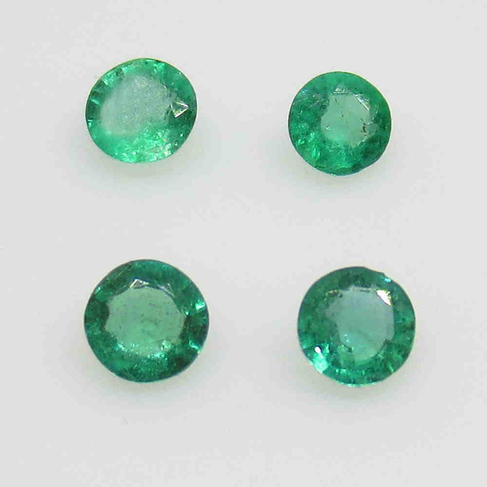 0.47 Ctw Natural 4 Zambian Emerald Round Set (1 of 2)