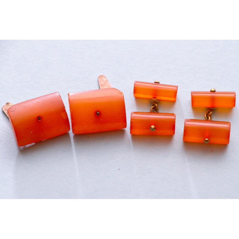 Set of 2 100% natural Baltic amber cufflinks (1 of 9)