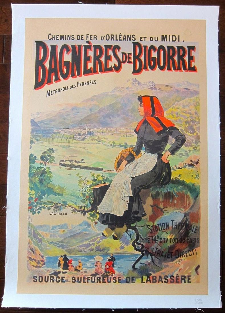 BAGNERES DE BIGORRE - ORIGINAL 1890 FRENCH LB POSTER - (1 of 1)