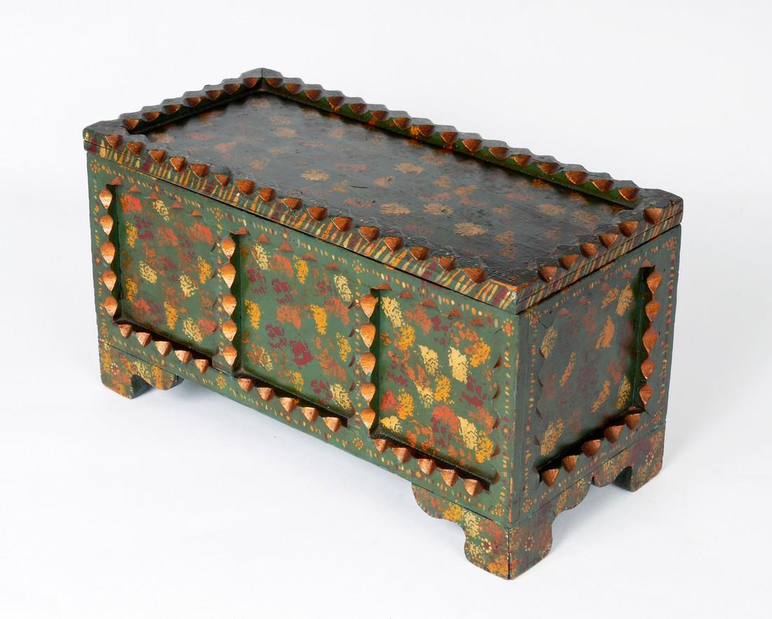 Sponge Painted Decorated Tramp Art Box (1 of 8)