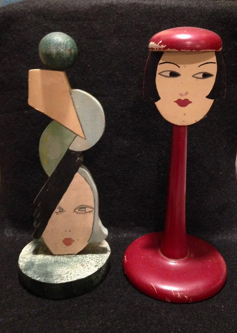 Two C1930 Wooden Hand Painted Hatstands (1 of 5)