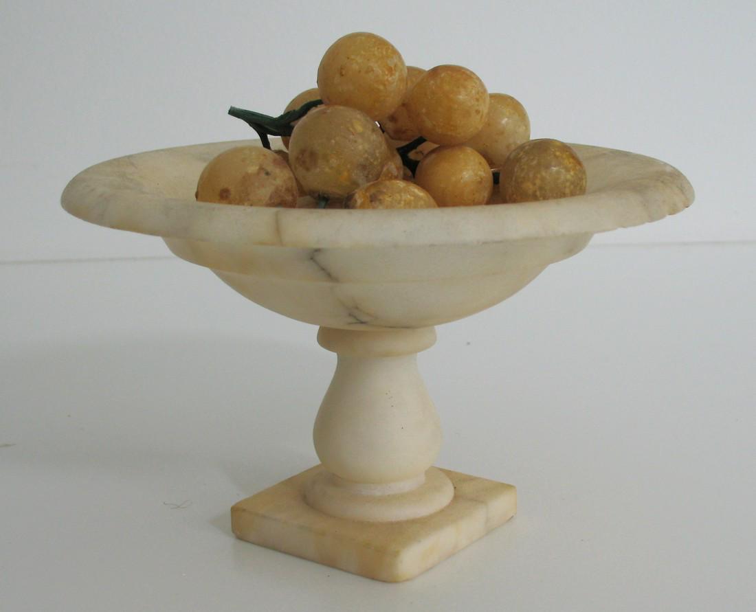 Vintage miniature alabaster compote.: Title: Vintage miniature alabaster compote. Date/Period: 1940's Dimension: 4 1/2” high 6 1/2” dia. Description:Nice vintage miniature alabaster compote, perfect for the wonderful collection of sma