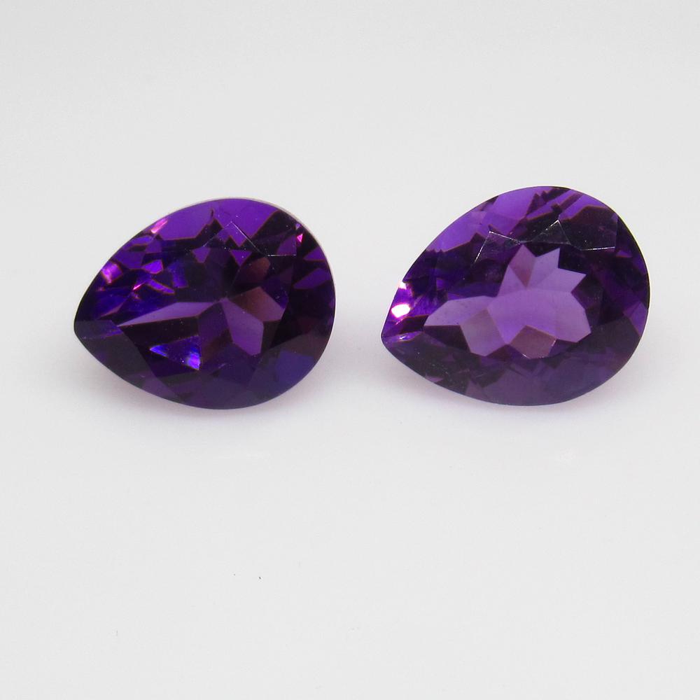 4.92 Ct Natural Purple Amethyst Pear Pair (1 of 2)