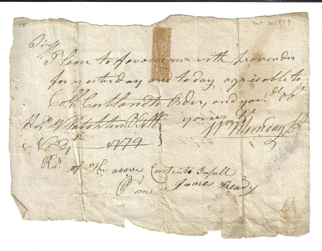 1779 Revolutionary War Requisition (1 of 2)