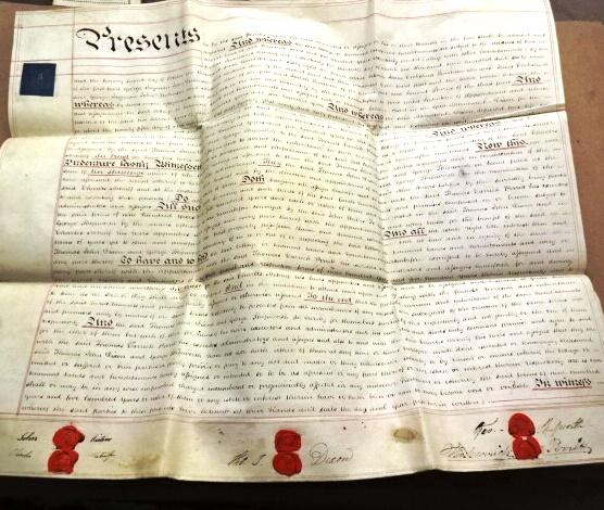 1831 Large English Vellum Indenture Red Wax Seals (1 of 4)