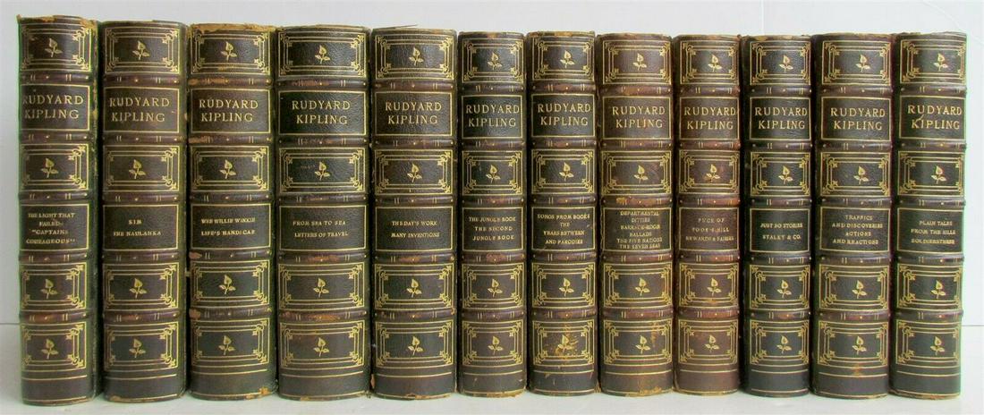 1925 LOT of 12 DECORATIVE BINDINGS ANTIQUE BOOKS (1 of 6)