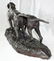 1930s JAPANESE BRONZE SCULPTURE "PAIR of HUNTING DOGS" - 6