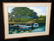 1930s Hawaii Koa Framed Oil Painting Boats on a Dock by - 3