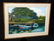 1930s Hawaii Koa Framed Oil Painting Boats on a Dock by - 5