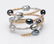 18 kt. Tricolour Gold - Keshi Tahitian Pearls - Ring - 2