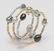 18 kt. Tricolour Gold - Keshi Tahitian Pearls - Ring - 3