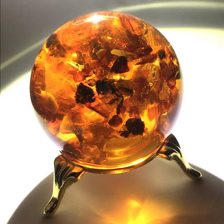 Astonishing Vintage Amber Ball with inclusions on a (1 of 10)