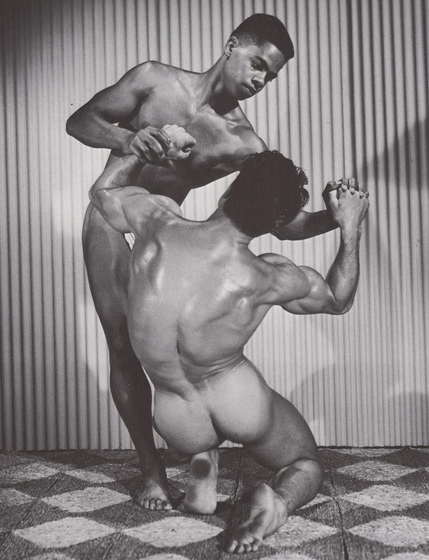 BRUCE OF LA - Ed Fury & Bill Broomes: Artist: BRUCE OF LA Print Title: Ed Fury & Bill Broomes Printing Date: 1980’s li>Medium: Photoengraving Printed in: the USA Image Size approx: 8 x 6” Reserve: $25.00 Shipping: Domestic: Flat-rate 