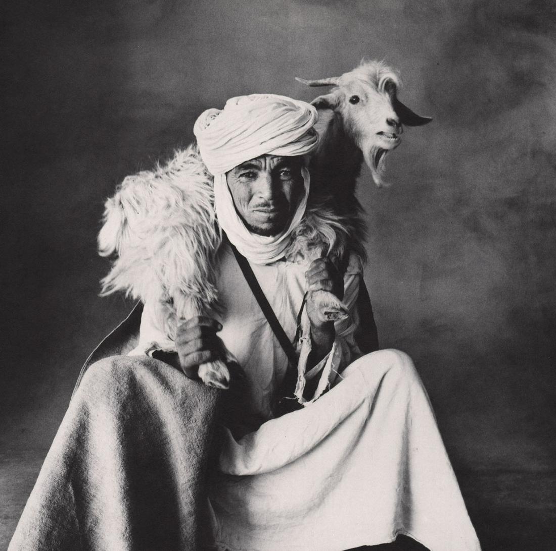 IRVING PENN - A Berber Goatherd: Artist: IRVING PENN Print Title: A Berber Goatherd Medium: Photoengraving Printed 1970’s in the US Image size (inches) approx. 9 x 9” Irving Penn was an American photographer known for his fashion