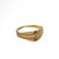 Medieval Triple Gold Ring with Rubies and Emerald,