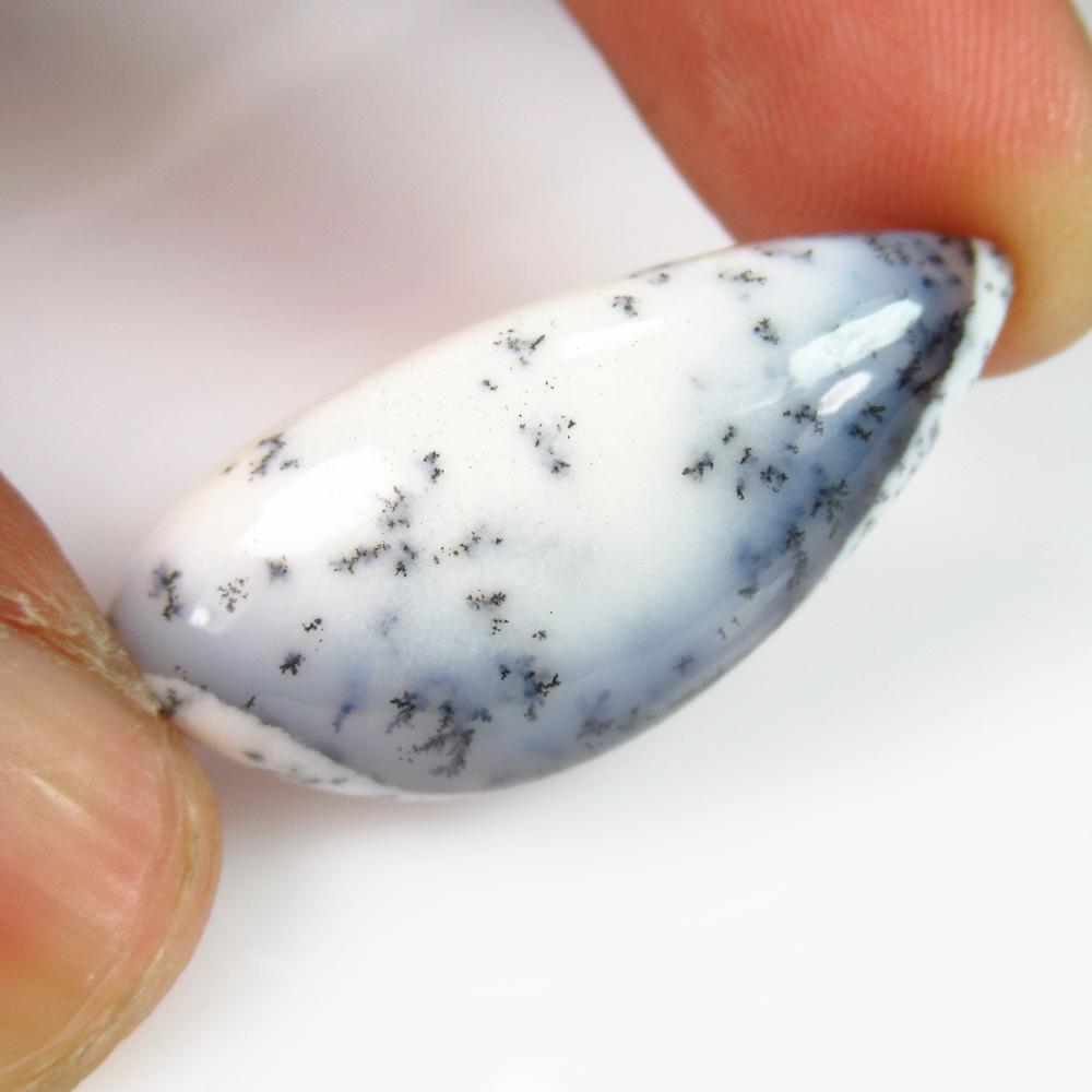 25.19 Ct Natural White Dendrite Opal 34X15 mm Fancy (1 of 2)