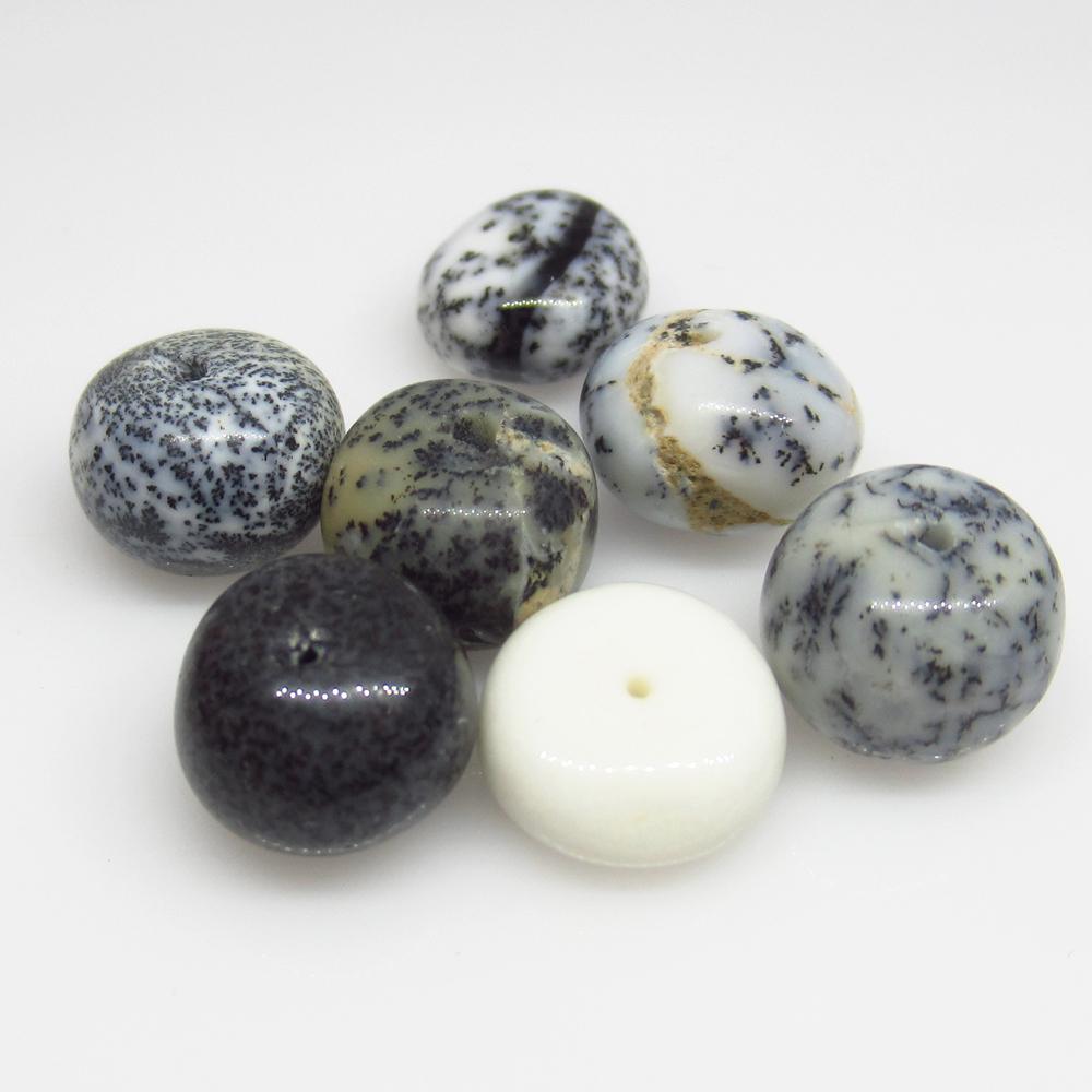 26.74 Ct Natural 8 Dendrite Opal Round Beads (1 of 2)