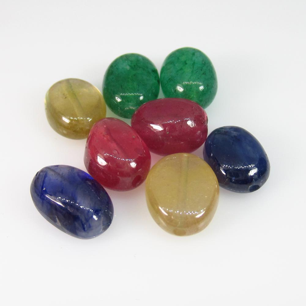 27.06 Ct Natural 8 Ruby Emerald Sapphire Beads (1 of 2)