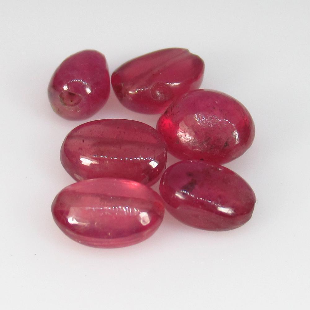 11.82 Ct Natural 6 Pinkish Red Ruby Oval Cab Set (1 of 2)