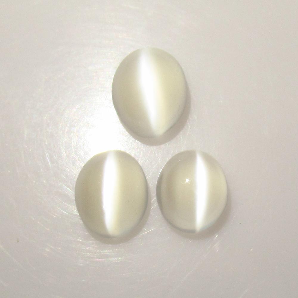 5.89 Ct Natural 3 Sharp Line Moonstone Oval Set (1 of 2)