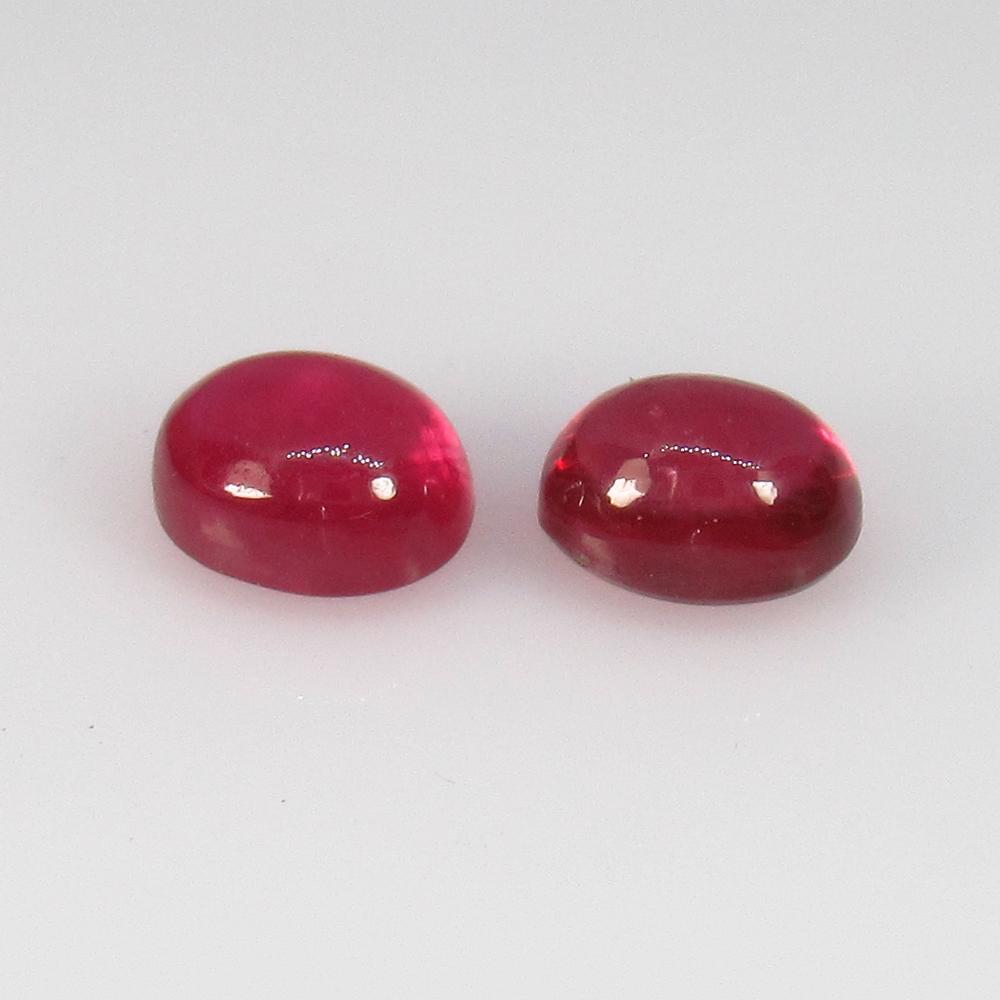 2.58 Ct Natural Mozambique Pinkish Red Ruby Oval Pair (1 of 2)