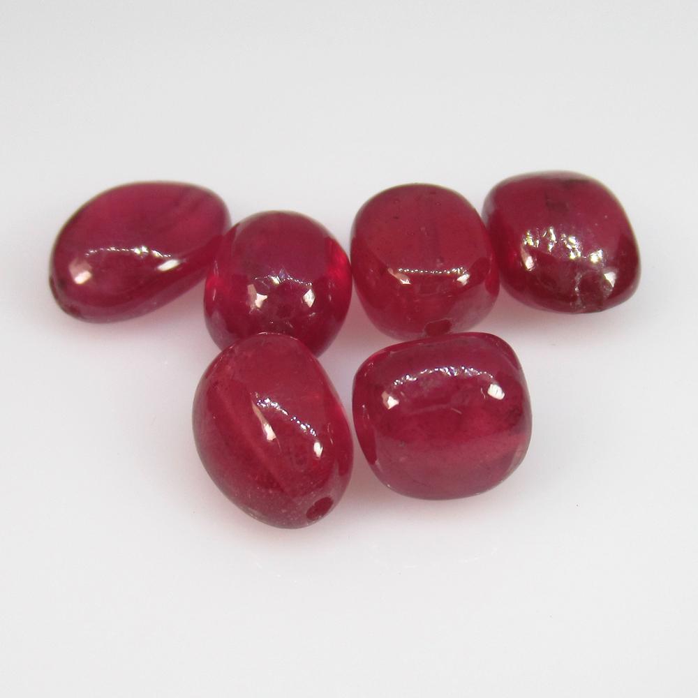 23.95 Ct Natural 6 Pinkish Red Ruby Oval Cab Set (1 of 2)