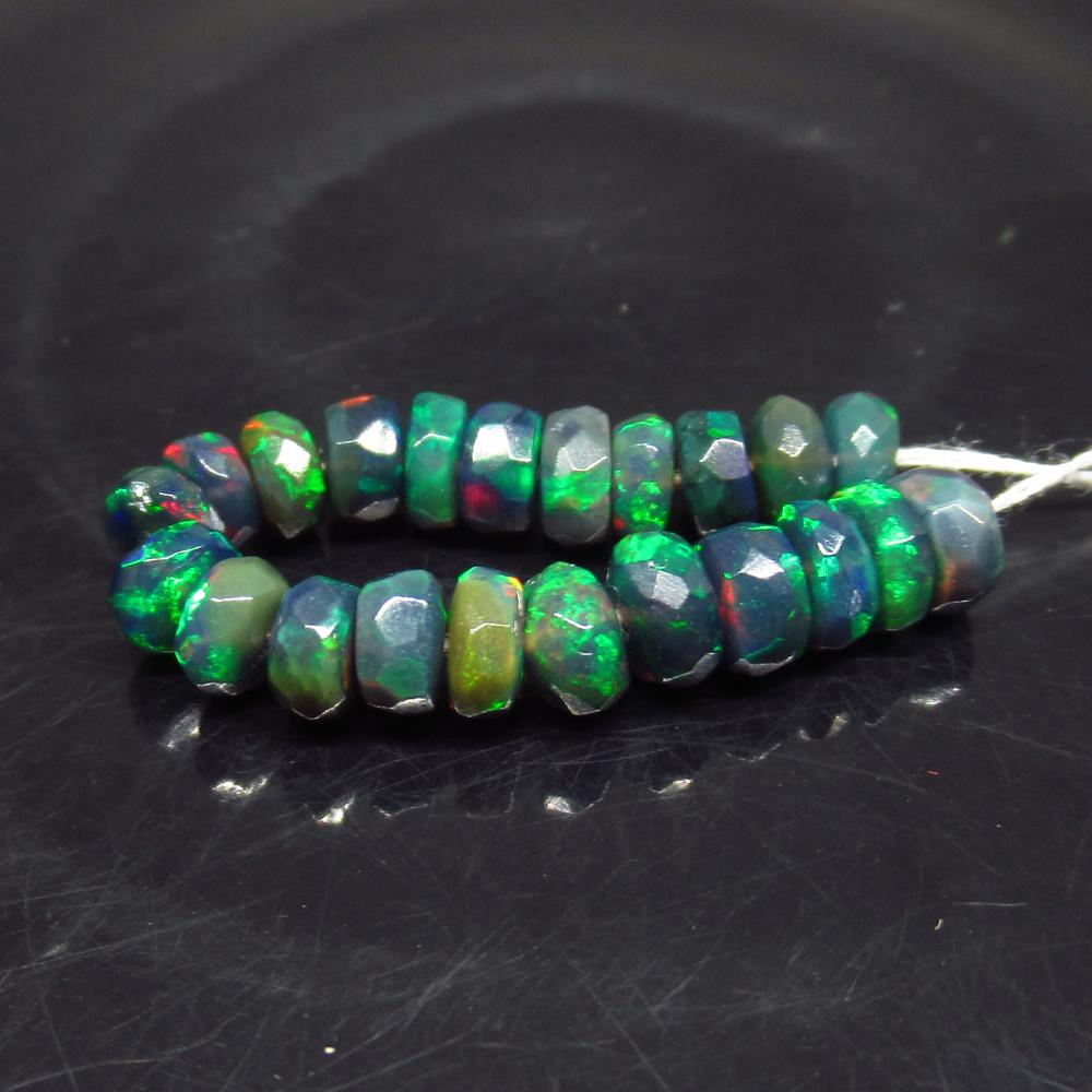 4.80 Ct Natural 22 Drilled Faceted Fire Black Opal (1 of 2)