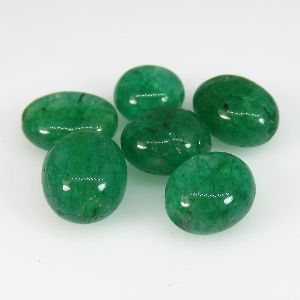 14.20 Ct Natural 6 Zambian Emerald Oval Set (1 of 2)