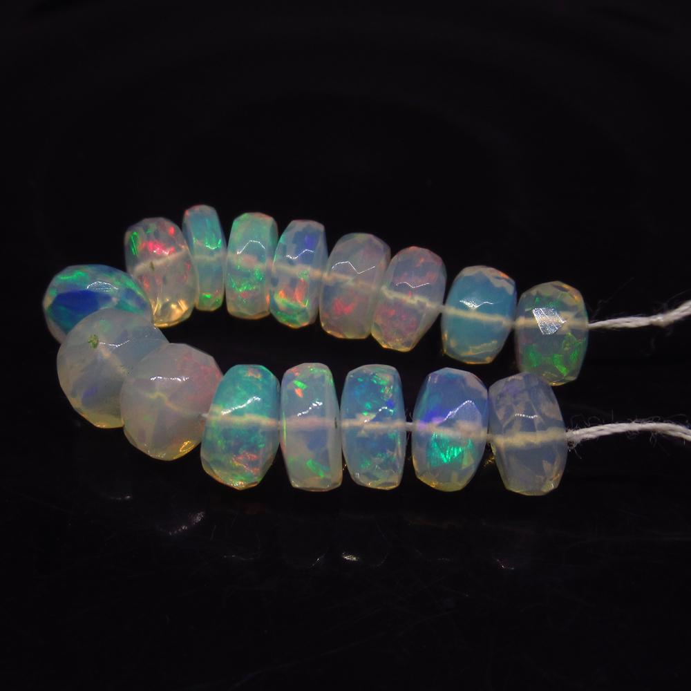 10.44 Ct Natural 16 Drilled Fire Faceted Opal Beads (1 of 2)