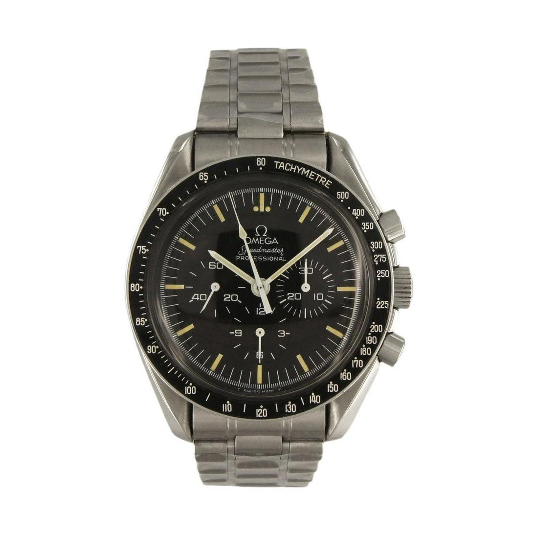 Omega Speedmaster Chronograph Vintage First Watch Worn: EXTREMELY RARE, FIRST WATCH WORN ON THE MOON VINTAGE OMEGA SPEEDMASTER CHRONOGRAPH AUTOMATIC This is a unique piece, cherished for many years. Omega's space qualified pre-owned watch is in absolute mi