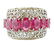 Diamonds, Rubies, 14 Karat White Gold Band Ring