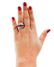 Diamonds, Rubies, 14 Karat White Gold Band Ring - 2