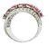 Diamonds, Rubies, 14 Karat White Gold Band Ring - 5