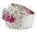 Diamonds, Rubies, 14 Karat White Gold Band Ring - 7