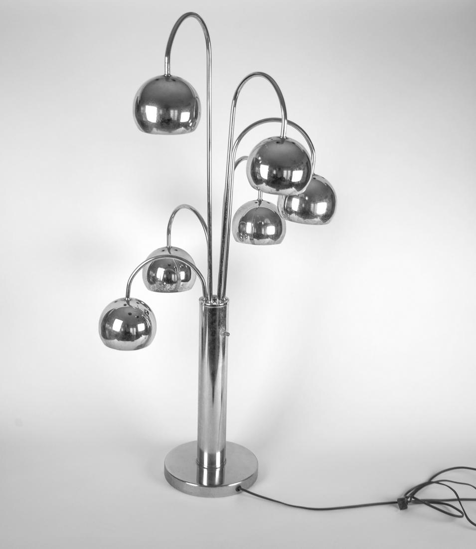 Robert Sonneman Chrome Ball Waterfall Lamp 1970 mid: Made in the US most likely by Laurel Lamp Company in the early 1960's this lamp is a design from Robert Sonneman ,simple metal shape with mid century allure .There are hint of Achille Castiglioni and