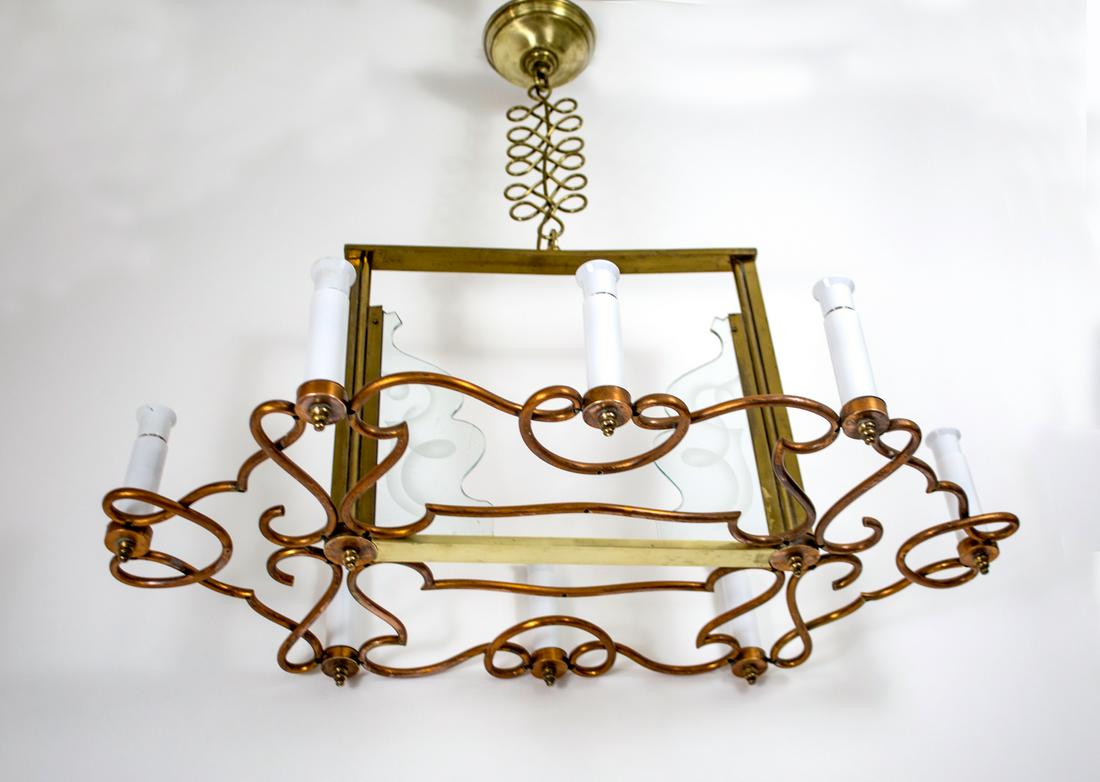 FRENCH modernist CHANDELIER ARBUS LELEU 1940 PETITOT (1 of 5)