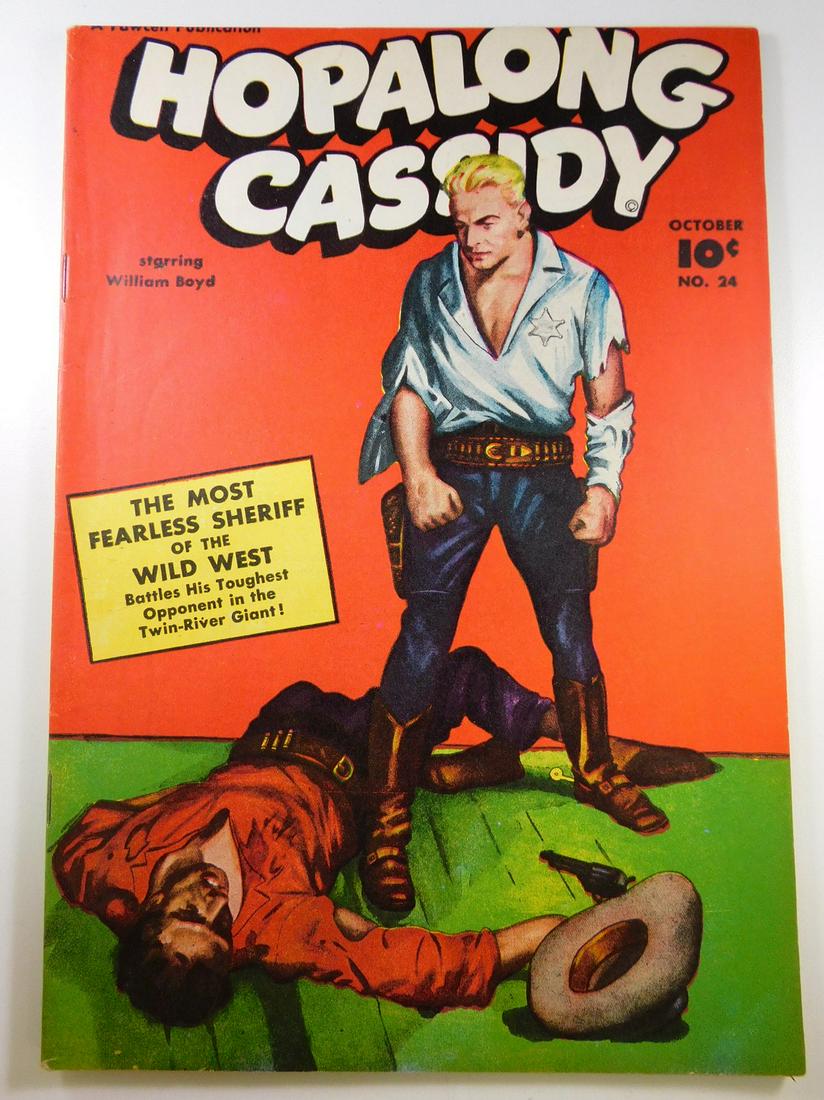 Hopalong Cassidy #24: No Reserve! Hopalong Cassidy #24. Trimmed Apparent FN+ Shipping: Individual Comics: Flat-rate of $9.99 (1-8 comics) or $19.99 (9+ comics) to anywhere within the contiguous U.S. International: Foreign 