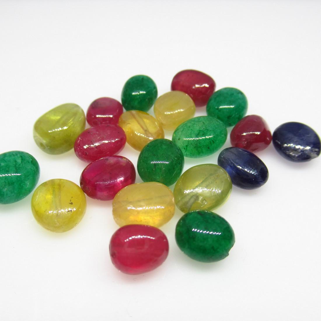 56.24 Ctw Natural 20 Ruby Sapphire Emerald Mixed Beads (1 of 2)