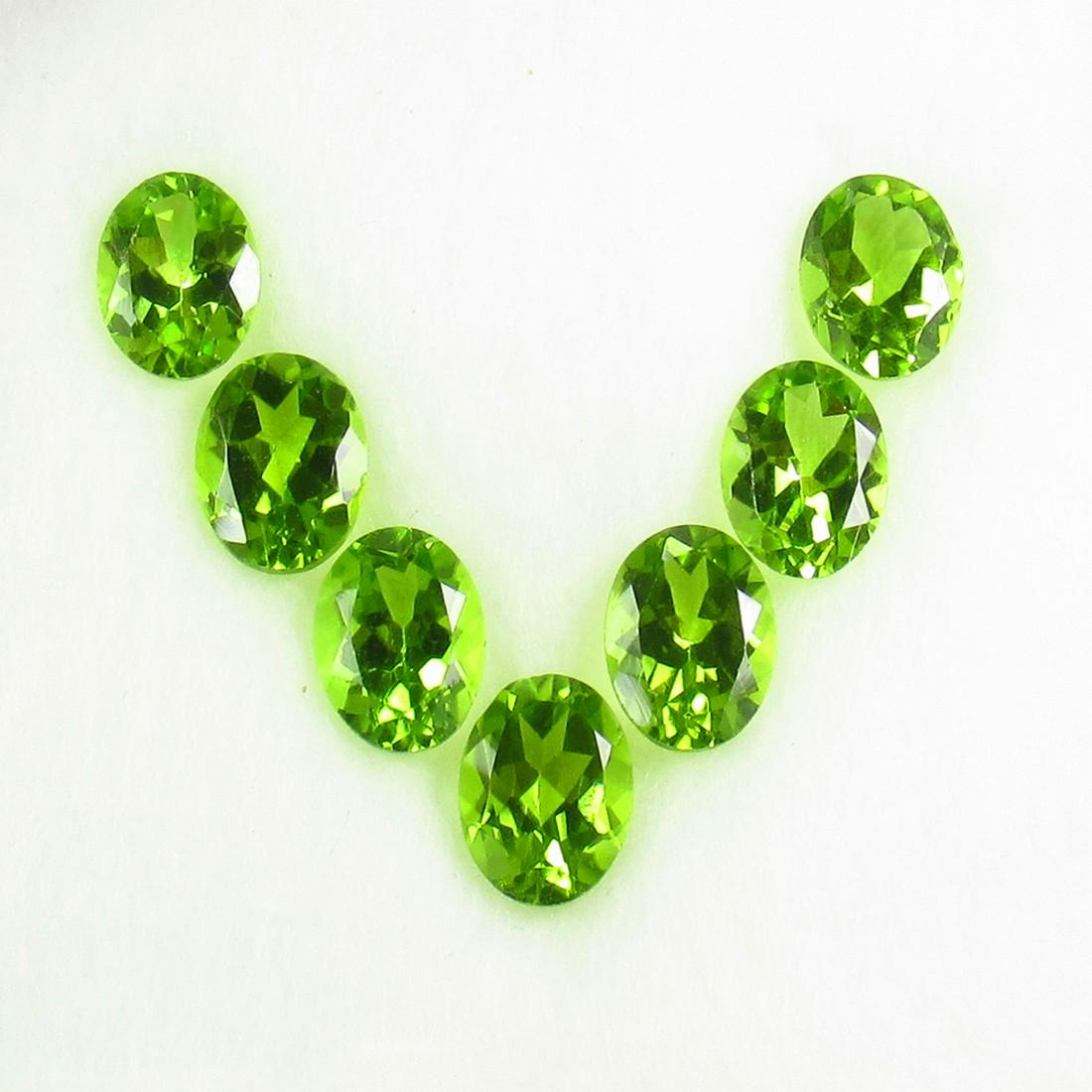 8.10 Ct Natural 7 Pakistan Peridot 8X6 mm Oval Necklace (1 of 3)