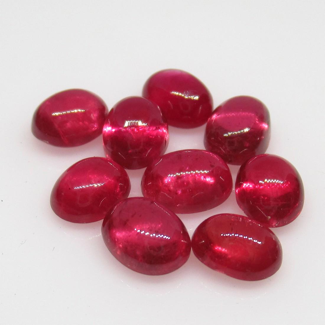 10.06 Ct Natural 9 Mozambique Blood Red Ruby Oval Set (1 of 2)