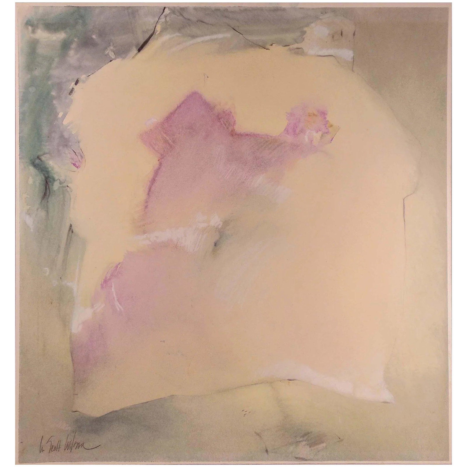 W. Scott Wilson (American) Abstract Painting —: W. Scott Wilson (American) Abstract Expressionism, Untitled, Watercolor on Illustration Board, Signed: W. Scott Wilson, h: 19" x w: 18" (sight) Unframed, VERY VERY GOOD CONDITION.; Over the past sever
