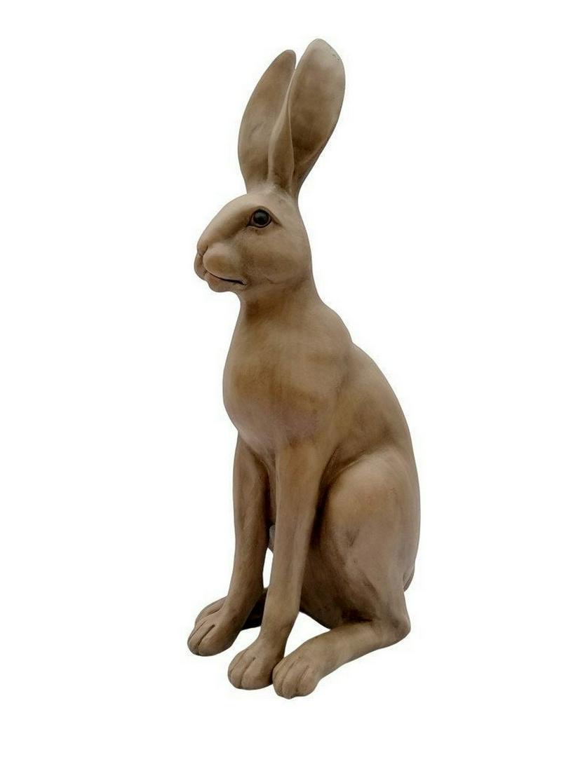 Large hare statue - Decorative hare sculpture: Title: Large hare statue - Decorative hare sculpture Maker: Unknown Origin: France Date/Period: 1980-1990 Materials:Polystone Dimensions:Height: 61 cm / 24.4 inchesWidth: 32 cm / 12.8 inches Descripti