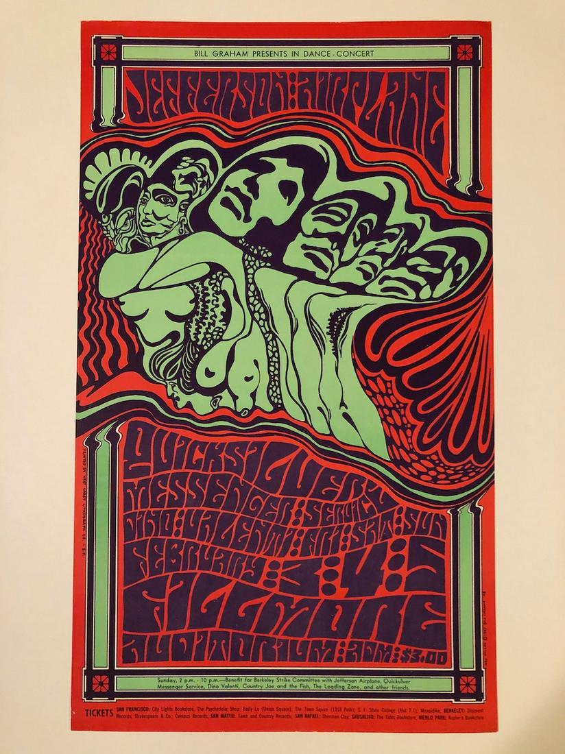 BG48 JEFFERSON AIRPLANE: Title: BG48 JEFFERSON AIRPLANE Additional Information: Drugs provided a lens through which Wes Wilson re-interpreted the ordinary, and he put the psychedelic experience on paper in BG048. His central 